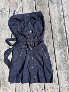 MICHAEL Michael Kors Navy Strapless Summer Dress with Waist Tie